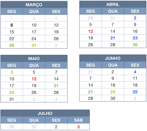 Calendário 1/2010 